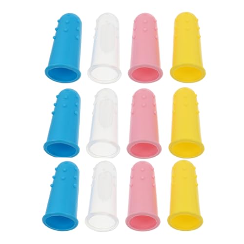 VALICLUD 12Piezas Dedo De Silicona Para Suave Para Bebés y Pequeños Para Bucal Infantil Multi Color