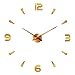 orologio da parete moderno, silenzioso, fai da te, adesivo 3D, per decorazione, regalo per casa, ristorante, ufficio e hote (oro)