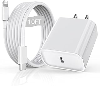 iPhone Fast Charger [Apple MFi Certified] 10FT Extra Long Fast Charging Lightning Cable with USB C Charger Block 20W PD Travel Plug for iPhone 14/Pro/Pro Max/Plus/13/12/11/Mini/Pro/XS/XR/SE 2022/iPad