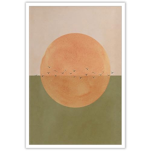 Vintage Japan Oriental Wall Art Asian Rising Sun Natural Scenery