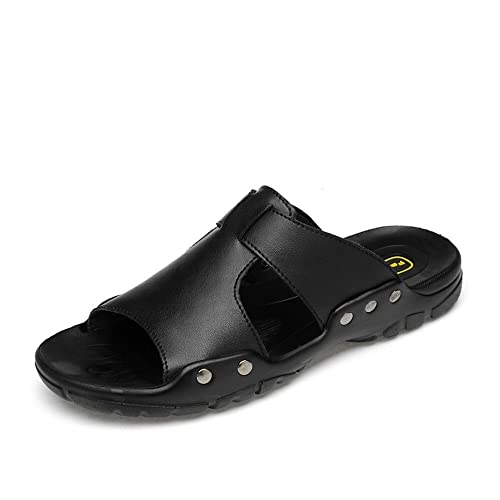 Mens Slide Sandals Solid Breathable Soft Beach Sandals Large Size Non-Slip Casual Slide Sandal