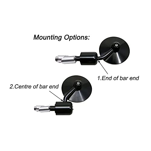 Universal Round 7/8" Handle Bar End Motorcycle Aluminum Rearview Side Mirrors For Street Bike Cafe Racer Sports Bikes Chopper Cruiser Scooter #TOP1