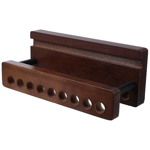 POPETPOP Soporte de Teléfono de Madera para Escritorio con Portalápices y Ranuras Organizador Multifuncional para Bolígrafos y Lápices Contenedor Compacto para Oficina Estudio y Aula