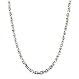 22" Sterling Silver 5.4mm Beveled Oval Cable Chain Necklace