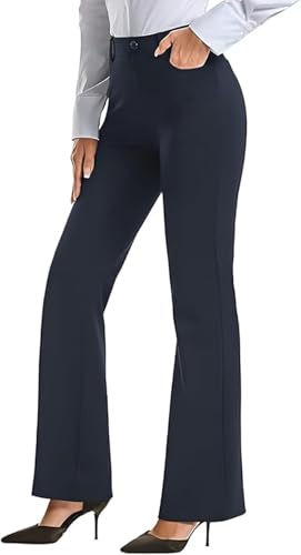 Lista de Pantalones para Dama de Vestir que Puedes Comprar On-line. 50 Pantalones de Vestir Mujer, Pantalón Acampanado Dama con 4 Bolsillos, Cintura Alta y Elásticos, Adecuados para el Trabajo, Ocasiones (MX/US, Alfa, Mediano, Grande, Regular,...