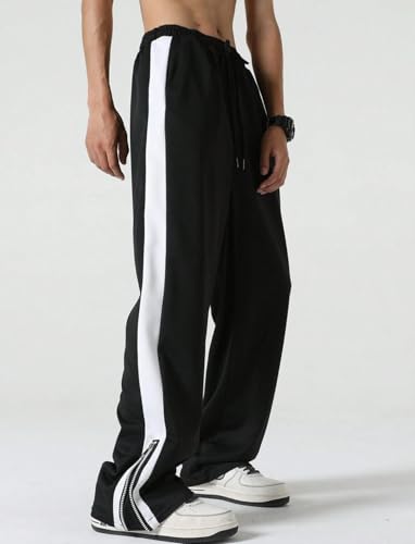Image of BE SAVAGE Trendy Side Zip Baggy Track Pants for Men | Joggers | Gym Wear | Casual & Street Style Trackpants | Relaxed Fit with Zipper Pockets