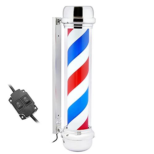PrimeMatik - Poste de barbero Luminoso y Giratorio para peluquerías de 230 x 955 mm