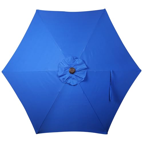 Image of Blissun 7.5 ft Patio Umbrella, Yard Umbrella, Outdoor Market Umbrella with Push Button Tilt Crank, Royal Blue