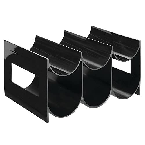 Mdesign Plastic Modern Free-Standing Bottle Rack Storage Organizer Holder For Kitchen, Cabinet, Pantry, Fridge, Freezer Organization - Hold Water Bottles, Wine - Lumiere Collection - Black #TOP7