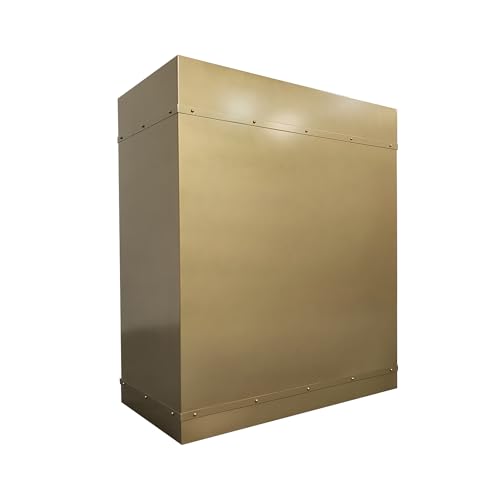 Brass Range Hood Wall Mount 41-3/4"W, 48"H, 21'' D, CT Copper Tailor Custom Handmade Metal Kitchen Vent Hood, with 4-Speed Exhaust Fan & LED Light