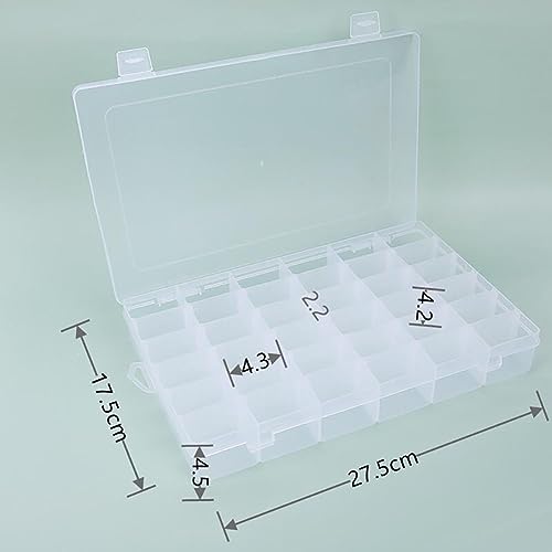 Image of 36 Grids Embroidery Floss Box Plastic Embroidery Threads Storage Box Cross Stitch Threads Organizer Case Jewelry Craft Container with 100 Pcs Floss Bobbins