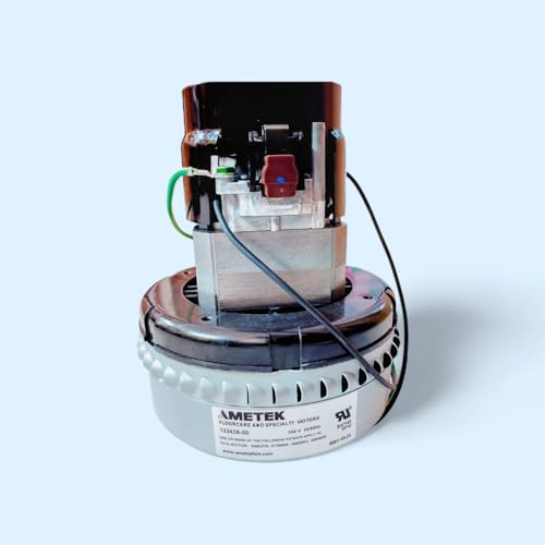 Image of Vacuum Motor Wet and Dry Double Stage | Replacement Vacuum Cleaner Motor for Industrial & Commercial Use | High Speed Suction Motor | Black