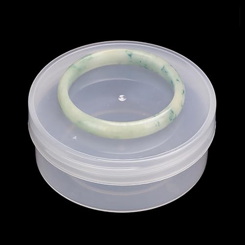 Image of 6 Pcs 7.44 oz Clear Plastic Round Storage Jars (3.86 x H1.61 inch) with Lid for Small Items, Like Jewelry, Earrings, Necklace, Rings, Cosmetics, Threads, Beads, Crafts, etc.