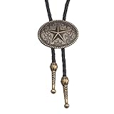 GelConnie Corbatas de bolo para hombre y mujer, corbata de vaquero occidental para hombre, collar de cuero dorado, corbata de vaquero, pequeño, Cuero