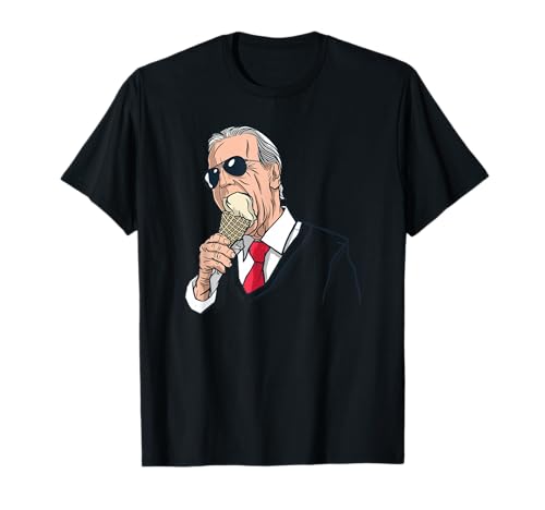 President Joe Biden Comer Helado Gafas de Sol Funny Meme Camiseta