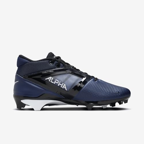 Nike Alpha Menace 4 Pro Football Cleats (FD7037-401, Midnight Navy/Metallic Silver/Obsidian/White) Size 143
