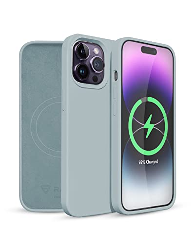 RAEGR iPhone 14 Pro Max Case | Magnetic Case | Supports Mag-Safe Wireless Charging | Premium Soft Silicone MagFix Case/Cover Designed for iPhone 14 Pro Max (6.7-Inch) 2022 - Green RG10419