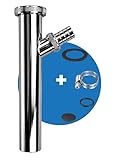 FEINER® Edelstahl Universal Verstellrohr Abflussrohr 1 1/4 Zoll x 200 mm x Ø 32 mm Tauchrohr mit Geräteanschluss, Rohr für Waschbecken Siphon an Wasch,- Spülmaschine verchromt + Gratis-Schlauchschelle