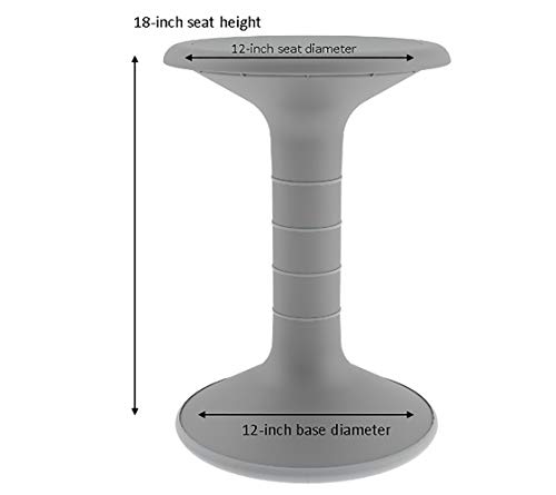 Image of Learniture LNT-NUS450-GR-SO Active Motion Stool Flexible Seating for School Classroom, Office or Home - 18 inch Seat Height - Gray