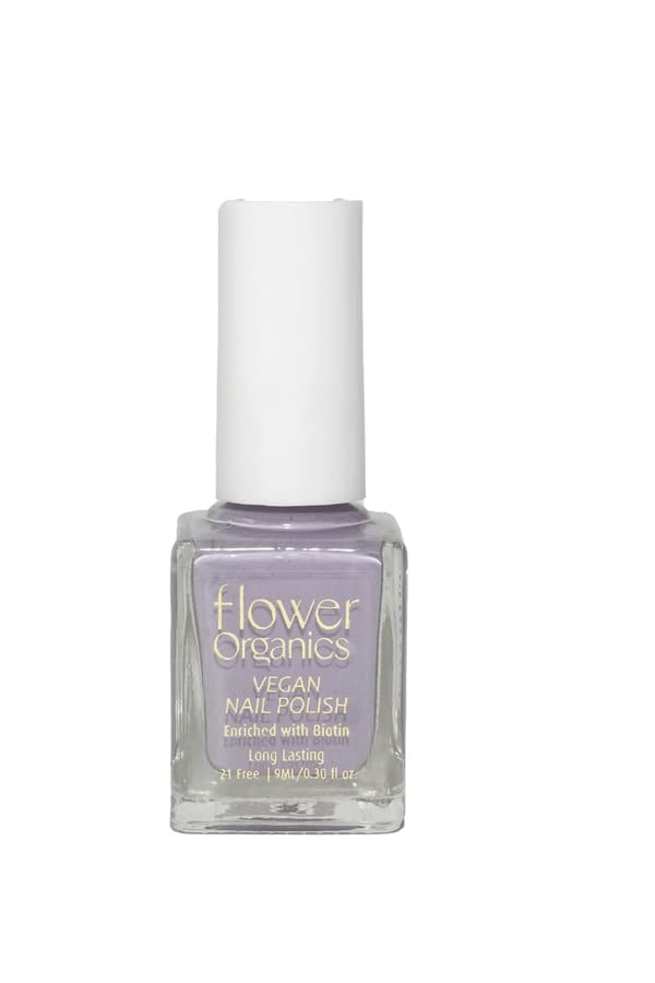 Flower Organics Vegan Nail Polish – V Bajaj | Soft Lavender Purple Shade | Biotin-Enriched & Long-Lasting | 9ml-image-27
