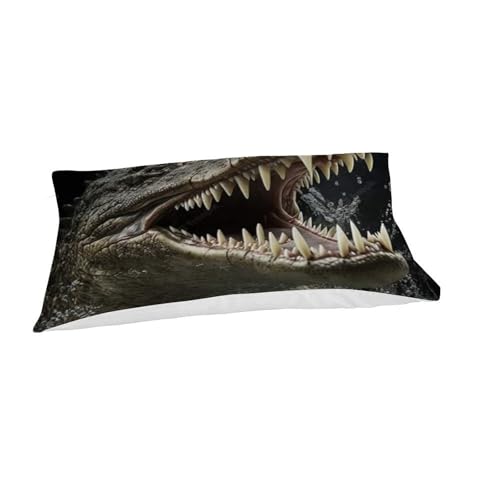 Housse de couette crocodile imprimé 3D animaux land microfibre fermeture éclair - 7