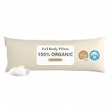 Goose Down Body Pillows for Adults, Large Body Pillow for Side Sleeper, Hugging Feather Body Pillow Insert, Cooling Full Length Long Pillow for Bed with 100% Organic Cotton Shell, Beige 20'x54'