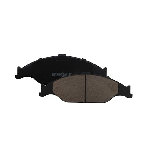 Image of Detroit Axle - Front Ceramic Disc Brake Pads with Hardware Kit Replacement for 1999 2000 2001 2002 2003 2004 Ford Mustang - 4pc Set
