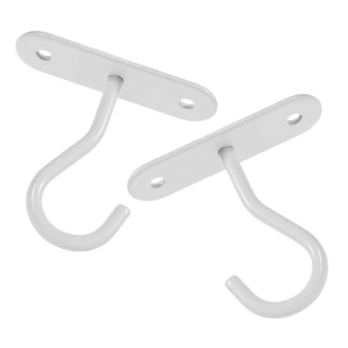 FONDOTIN 2セット 屋内外対応プランター吊り下げ用属フック ホワイト 耐荷重アイアン製 天井壁面設置簡単 植物吊るす屋外フック