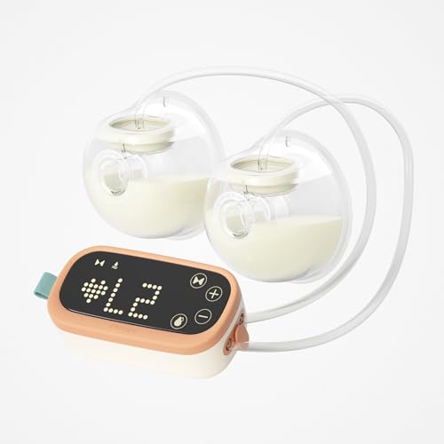 Image of Phanpy Hands-Free Breast Pump E-Shine, Anti-Backflow Design, Smart LED Display with Various Emojis and Memory Function, Low Noise, 4 Modes 8 Levels Portable Wearable Breast Pump, 24mm&20mm Flange
