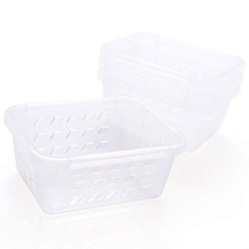Conjunto de Cestas Organizadoras de Plástico Retangulares Minis 4 Peças, Plasútil, Transparente