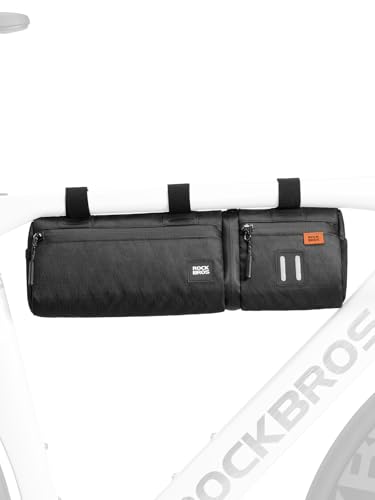 ROCKBROS Bike Handlebar Bag, 2L Large Capacity Handlebar Bags for Bicycles, 2 In 1 Multifunctional Bike Frame Bag, Separated Bike Saddle Bag