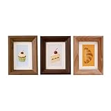 2x3 inch MDF Picture Frame,Small Wallet Size Picture Frames for Desk & Tabletop, Veneer Engineered Wood MDF Instax Mini Frame with Real Glass Front (NOT solid wood)