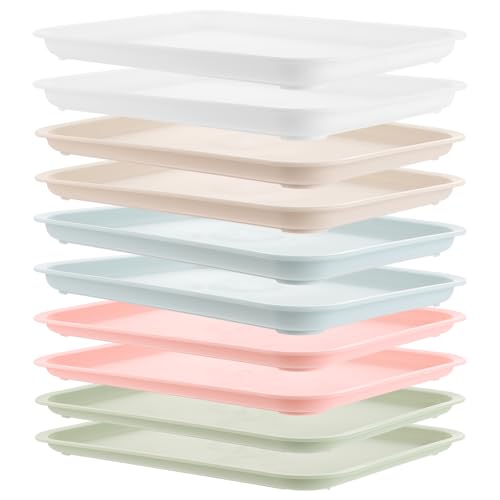 10 Stück Kunststofftablett Serviertablett rutschfest Rechteckig Servierplatten Plastik Tabletts aus Kunststoff Kunststoff Fast Food Café Tabletts rutschfest für Küche Esszimmer 30.5x23x2cm