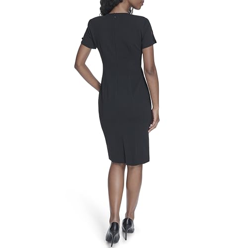 Image of Calvin Klein Women's Seamed Scuba Crepe Sheath Dress