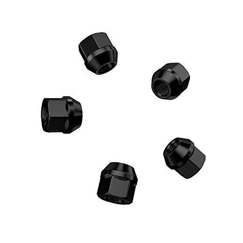 Image of 20pcs Open End Lug Nuts, 1 /2x20 Threads, 0.81 inch Length, Cone Conical Taper Acorn Seat, 19mm 3 /4 inch Hex Head, Compatible with Ford Lincoln Dodge Jeep and More - Black