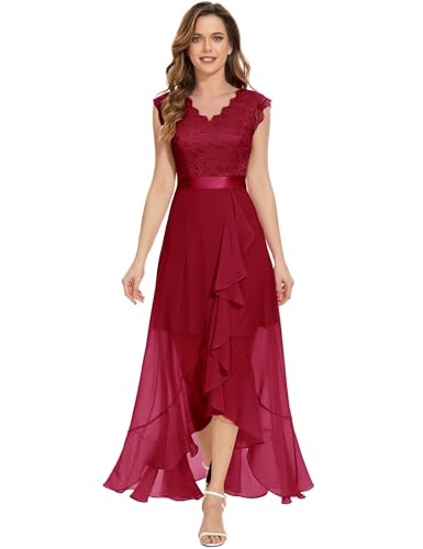 AOCZZ Damen Elegant Abendkleider Hochzeit Party V-Ausschnitt Cocktailkleid Maxi Lang...
