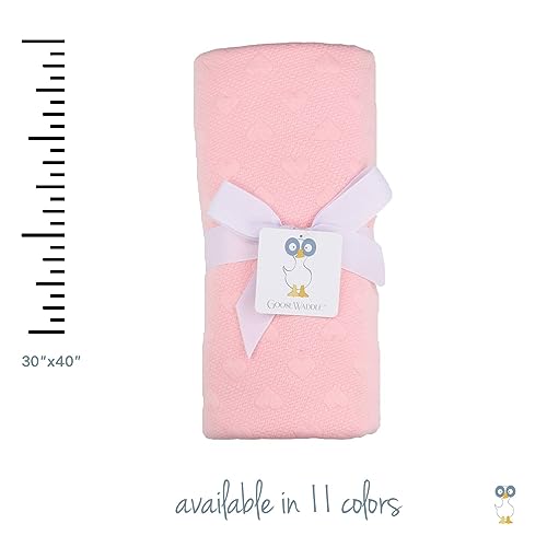Image of GooseWaddle Luxury Knit Baby Blanket (30 inchx40 inch), Premium Comfort from Ultra Soft Fabrics That Get Softer with Use, Perfect for Any Infant Nursery, Machine Washable 100% Polyester (Pink)
