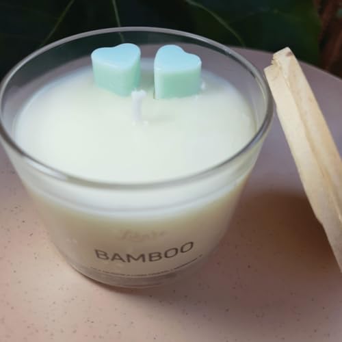 Kit 2 Velas Aromáticas Perfumada Vegetal Lavanda Bamboo 120g sem tampa