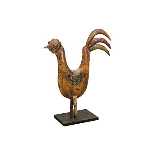 Gallo Gallina Decorativa in Ferro 133.5x38.5x108.5 cm Statuette Decorative casa e Giardino Soprammobile Moderno Particolare casa
