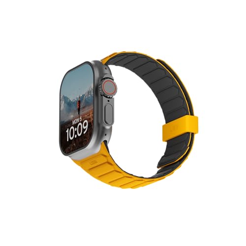Image of Urban Armor Gear UAG Replacement Watch Strap, Pathfinder Strap / Watch Band Designed for Apple Watch (49mm / 46mm / 45mm / 44mm) (Series 4-11 / Ultra 3 / Ultra 2 / Ultra /SE / SE2 ) (Watch NOT Included)- Heritage Yellow /Black