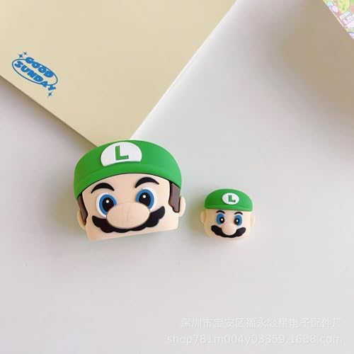 Image of INEFABLE Charger Case Cover Protector with 3D Cute Pattern for iPhone Charger only 18W & 20W, Data Charging Cable Wire Saver Protective Cable Cover Full Protection - Set of 1 (Green Mario)