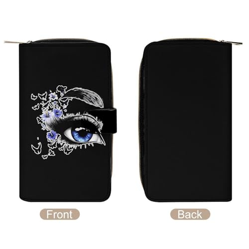 Eyelash Female Eye Women's Long Wallets Leather Card Holder Purse Zippered Buckle Clutch Handbag3