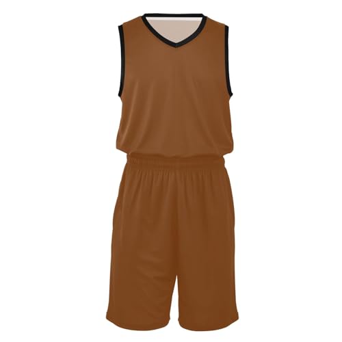 Maillot de basket-ball marron et short GuoChe aux finitions soignées