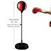 predolo Kids Punching Bag with Stand Speed Bag Easy to Assemble Detachable Sport Toy Boxing Ball for Developing Coordination, Black and Red