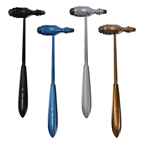 DocCheck Reflexhammer Klopp nach Trömner – Metallgriff, Neurologische Griffspitze für Dehn- und Hautreflexe, Schwerer Hammerkopf, einfache Desinfektion, in verschiedenen Farben erhältlich (Blau)