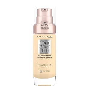 Maybelline Foundation, Dream Radiant Liquid Hydrating Foundation with Hyaluronic Acid and Collagen – Lightweight, Medium…