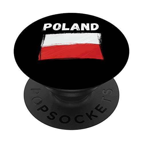 Bandera de Polonia Holiday Vintage Grunge Polonia Bandera PopSockets PopGrip Intercambiable