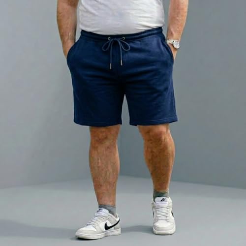 Image of Khakey The Men's Cotton Short for Men | Knee Length Plus Size Shorts for Men | Mens Regular Fit Cotton Lounge & Casual Short's | Soft Fabric (XXL, 3XL, 4XL, 5XL, 6XL, 7XL, 8XL)