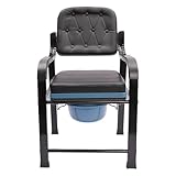 Heavy Duty Bedside Commode for Elderly Adults, 551lbs Bedside Commode Chair for Toilet, with Arm, Seat, Removable Pail, Portable Potty Shower Chair, Toilet Safety Rails Frame for Elderly and Disabled