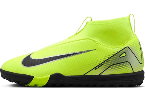 Nike Jr. Mercurial Superfly 10 Academy Little/Big Kids' TF High-Top Soccer Shoes (FQ8310-700, Volt/Black)